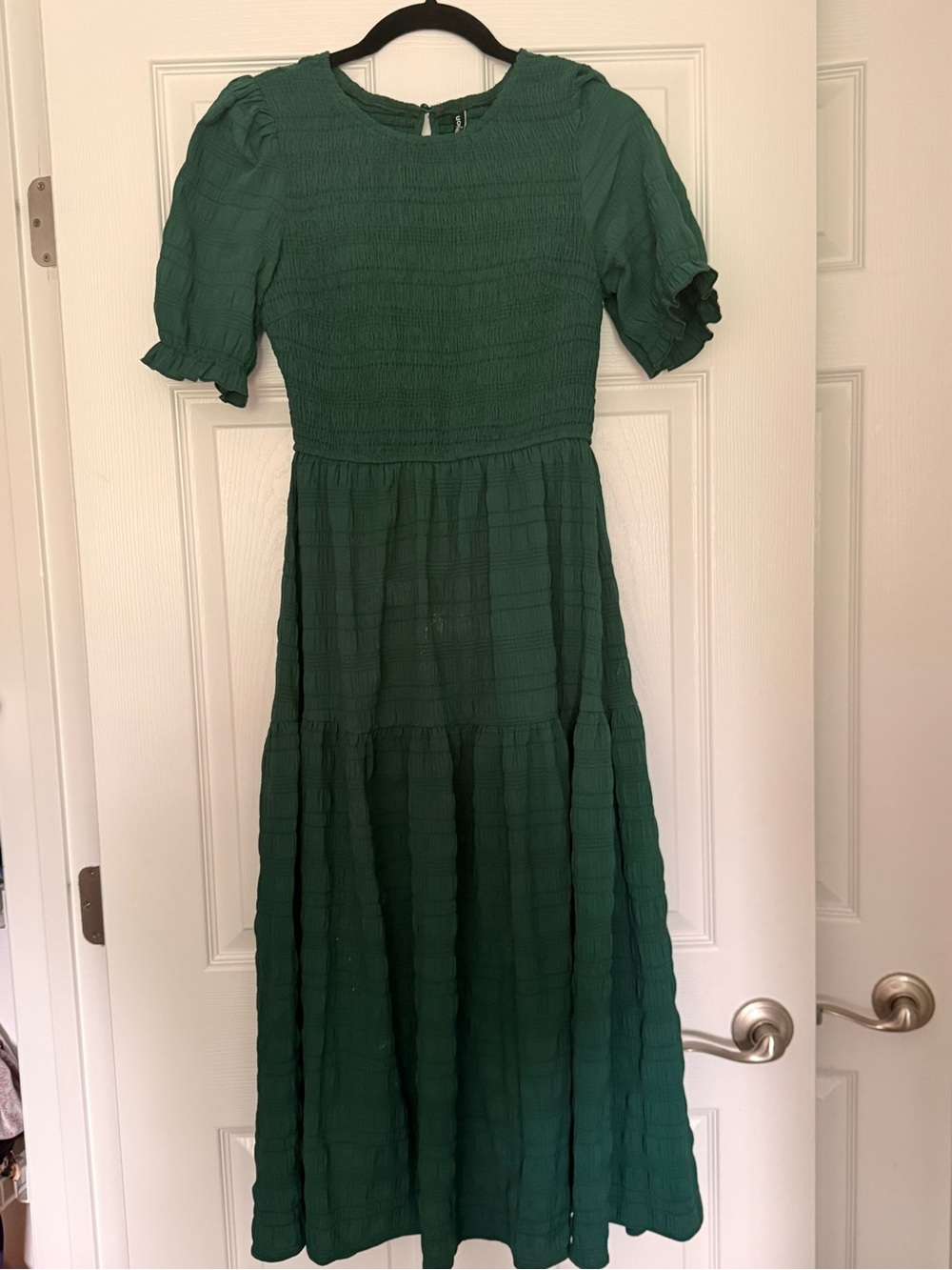 Green Textured Midi Dress - Classic Women's Dress